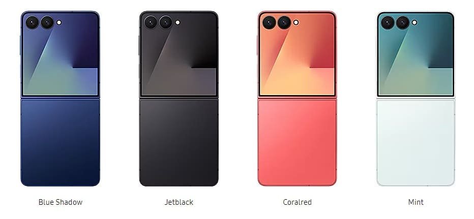 Samsung Galaxy Z Flip7 colors